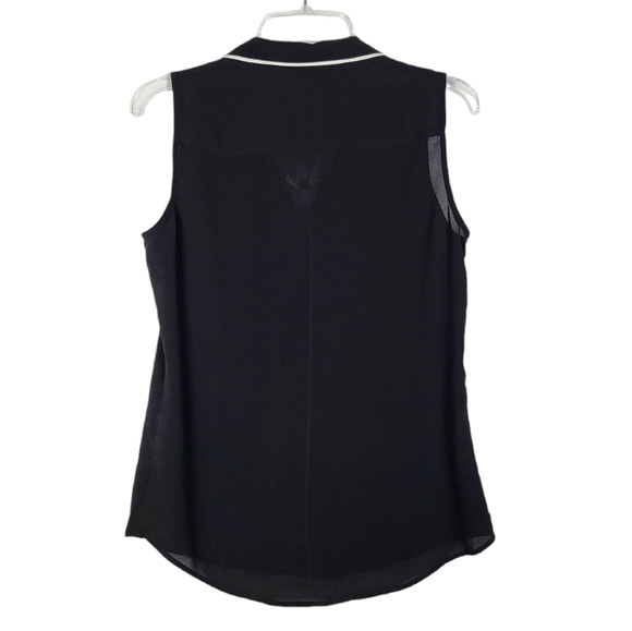 EXPRESS sleeveless button down top black - Picture 2 of 4